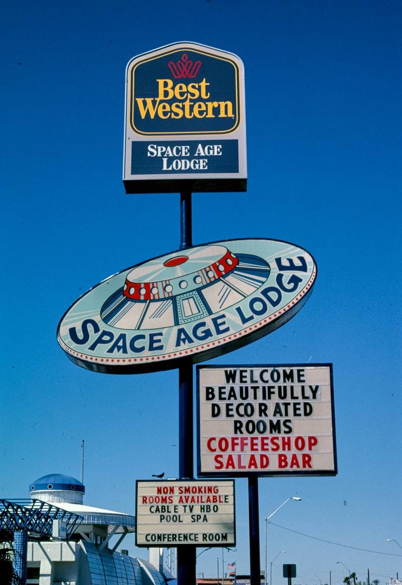 Historic Photo : 2003 Space Age Lodge sign, Gila Bend, Arizona | Margolies | Roadside America Collection | Vintage Wall Art :