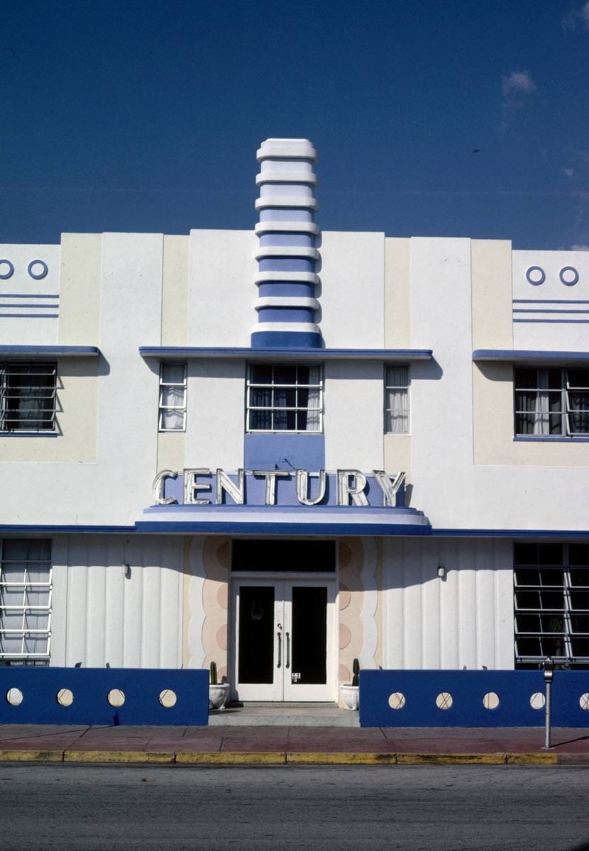 Historic Photo : 1990 Century Hotel, Miami Beach, Florida | Margolies | Roadside America Collection | Vintage Wall Art :