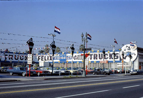 Historic Photo : 1977 Giant Felix Used Cars, Los Angeles, California | Margolies | Roadside America Collection | Vintage Wall Art :