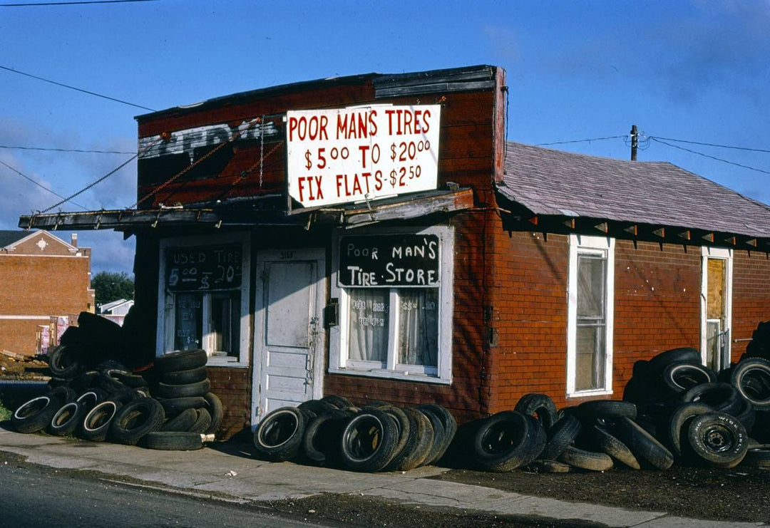 Historic Photo : 1982 Poor Man's Tires, Shreveport, Louisiana | Margolies | Roadside America Collection | Vintage Wall Art :
