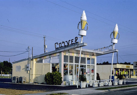 Historic Photo : 1990 Carvel ice cream stand, West Palm Beach, Florida | Margolies | Roadside America Collection | Vintage Wall Art :