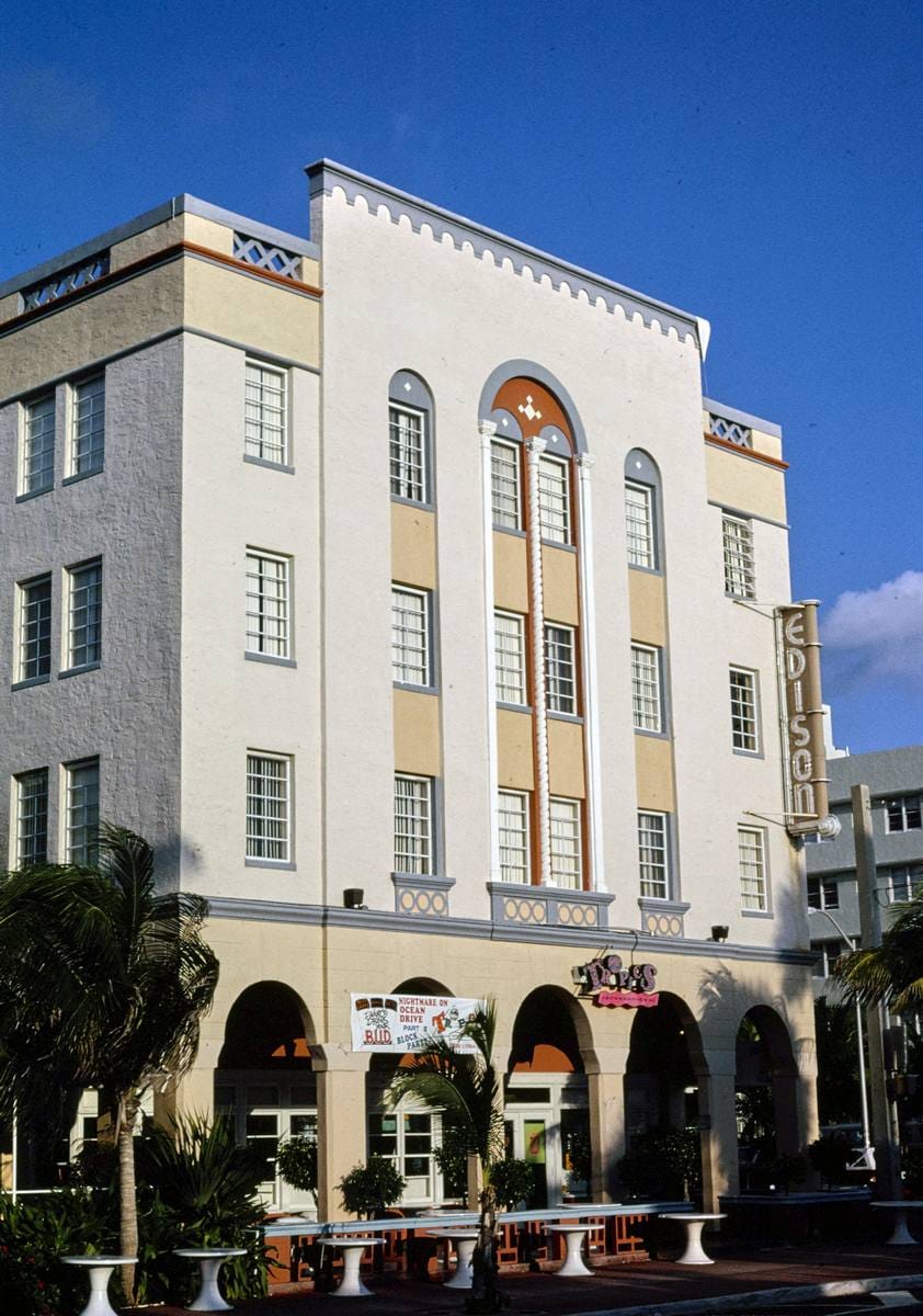 Historic Photo : 1990 Edison Hotel, Miami Beach, Florida | Margolies | Roadside America Collection | Vintage Wall Art :