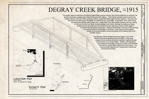Blueprint Statement of Significance, map - DeGray Creek Bridge, Spanning DeGray Creek at Blish Road (CR 50), Arkadelphia, Clark County, AR
