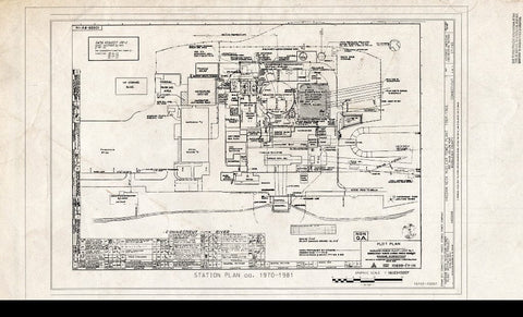 Blueprint Station Plan ca. 1970-1981 - Haddam Neck Nuclear Power Plant, 362 Injun Hollow Road, Haddam, Middlesex County, CT