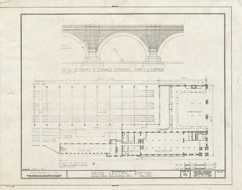Blueprint HABS Ill,16-CHIG,18- (Sheet 2 of 4) - Grand Central Station, 201 West Harrison Street (Corner of West Harrison & South Wells), Chicago, Cook County, IL