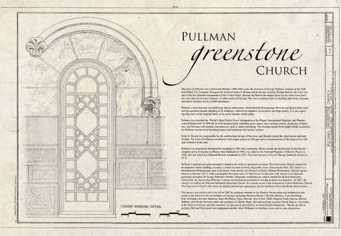 Blueprint Statement of Significance - Pullman Greenstone Church, 11211 South St. Lawrence Avenue, Chicago, Cook County, IL