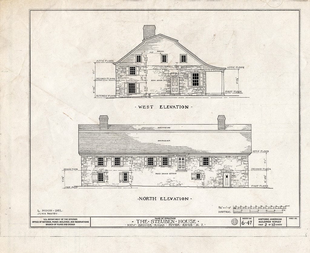 Blueprint HABS NJ,2-RIVED,1- (Sheet 2 of 10) - Zabriskie-Steuben House, New Bridge Road, River Edge, Bergen County, NJ