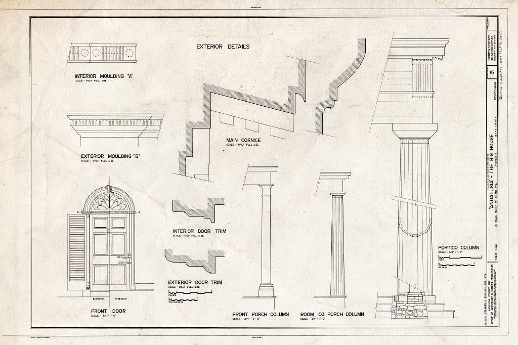 Blueprint HABS PA,9-ANDA,1- (Sheet 12 of 15) - Andalusia, State Road Vicinity (Bensalem Township), Andalusia, Bucks County, PA
