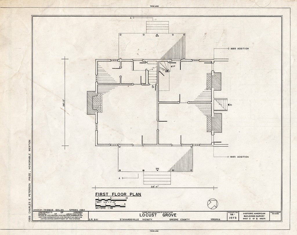 Blueprint HABS VA,40-STANA.V,1- (Sheet 2 of 8) - Locust Grove, State Route 641, Stanardsville, Greene County, VA