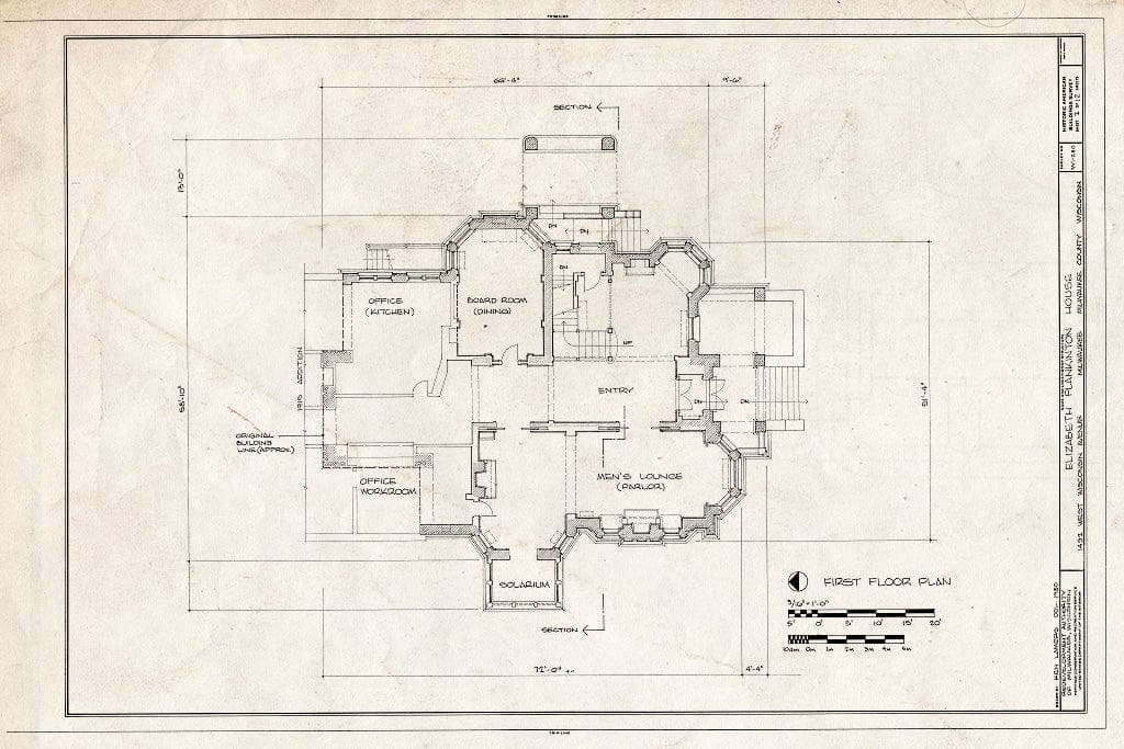Blueprint HABS WIS,40-MILWA,40- (Sheet 2 of 12) - Elizabeth Plankinton House, 1492 West Wisconsin Avenue, Milwaukee, Milwaukee County, WI