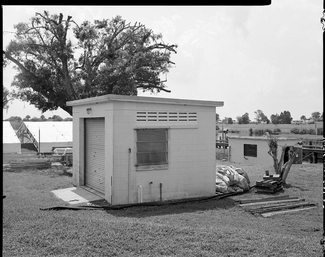 Historic Photo : Ortona Lock, Lock No. 2, Water Treatment Plant, Caloosahatchee River, Cross-State Canal, Okeechobee Intracoastal Waterway, Ortona, Glades County, FL 1 Photograph