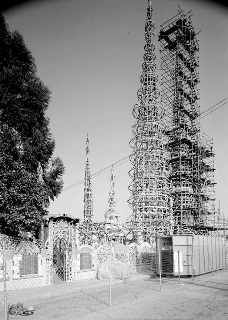 Historic Photo : Watts Towers of Simon Rodia, 176 East 107th Street, Los Angeles, Los Angeles County, CA 2 Photograph