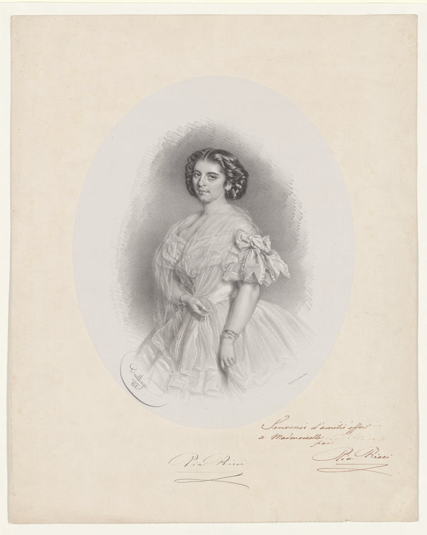 Art Print : Pia Ricci (fac. sig.), 1825 - Vintage Wall Art