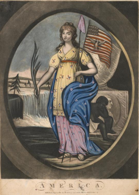Art Print : America trampling on Oppression, 1789 - Vintage Wall Art