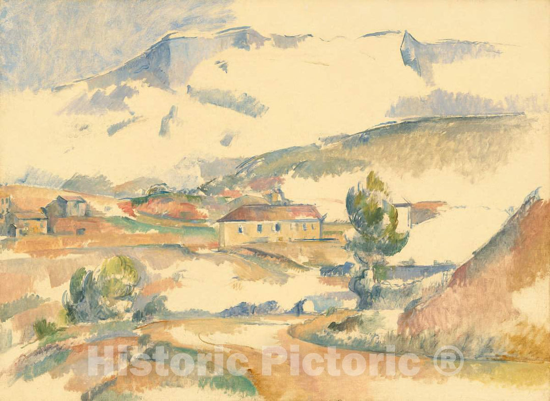 Art Print : Paul Cézanne, Montagne Sainte-Victoire, from Near Gardanne, c. 1887 - Vintage Wall Art