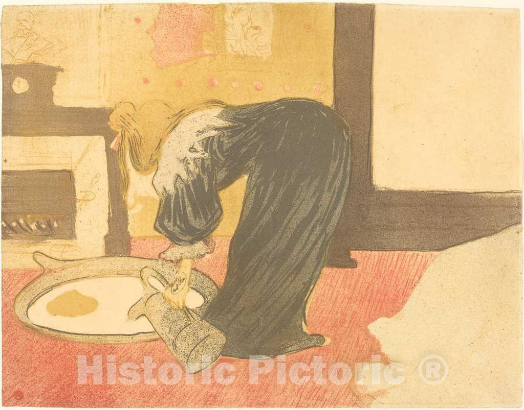 Art Print : Henri de Toulouse-Lautrec, Woman at The Tub (Femme au tub), 1896 - Vintage Wall Art