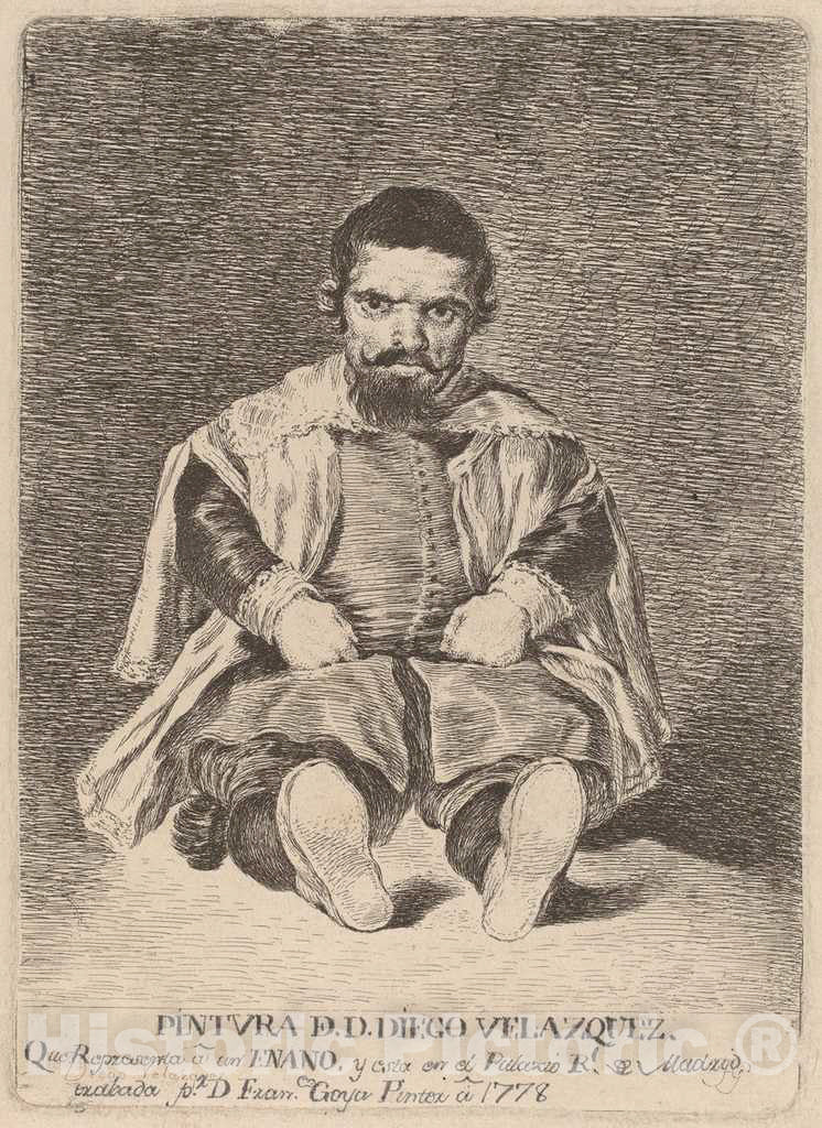 Art Print : De Goya After Diego Velázquez, Un enano (A Dwarf), 1778 - Vintage Wall Art
