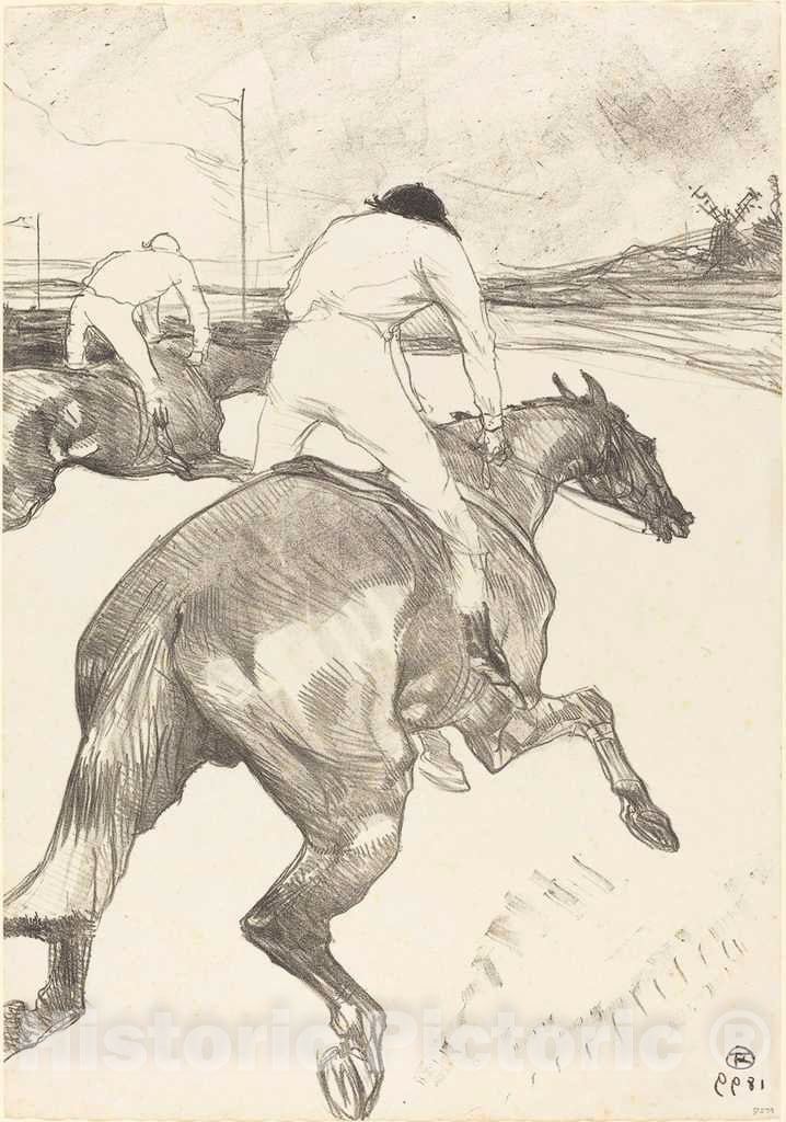 Art Print : Henri de Toulouse-Lautrec, The Jockey (Le Jockey), 1899 - Vintage Wall Art