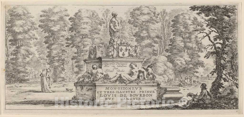 Art Print : Stefano Della Bella, Title Page for Divers paysages, in or Before 1647 - Vintage Wall Art