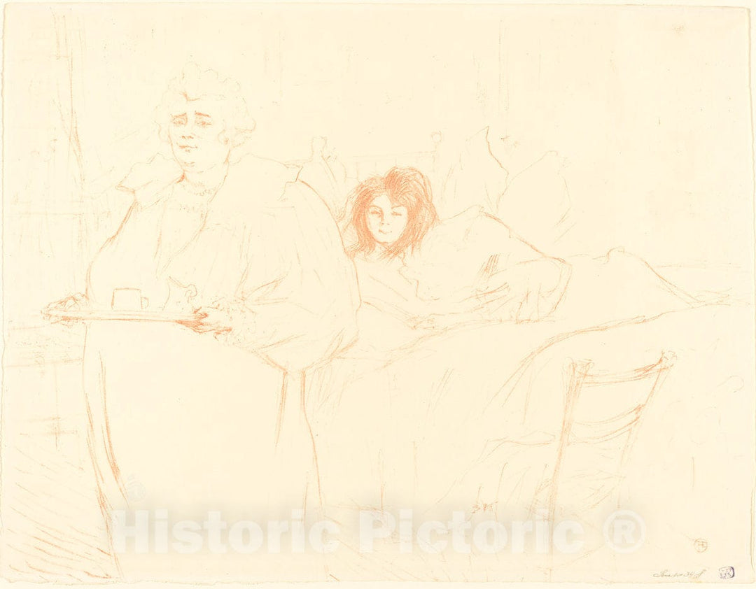 Art Print : Henri de Toulouse-Lautrec, Woman with a Tray (Femme au Plateau), 1896 - Vintage Wall Art