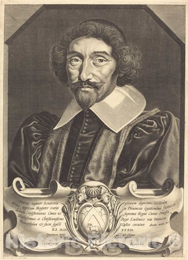 Art Print : Michel Lasne, Pierre Seguier, 1633 - Vintage Wall Art