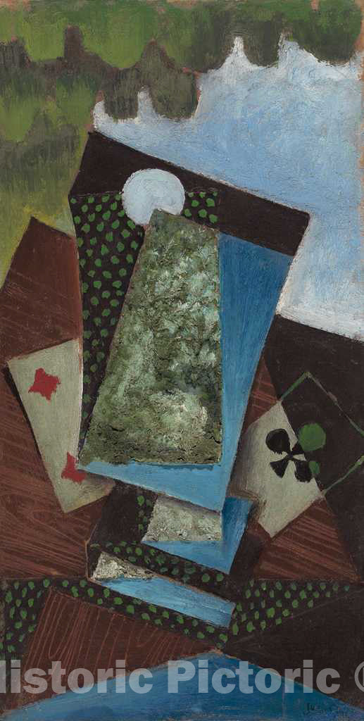 Art Print : Juan Gris, Ace of Clubs and Four of Diamonds, 1912 - Vintage Wall Art