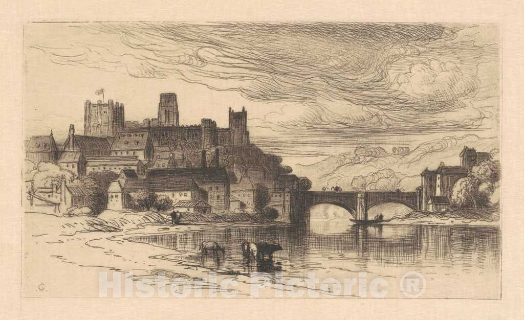 Art Print : Samuel Colman, Durham, England, 1880 - Vintage Wall Art