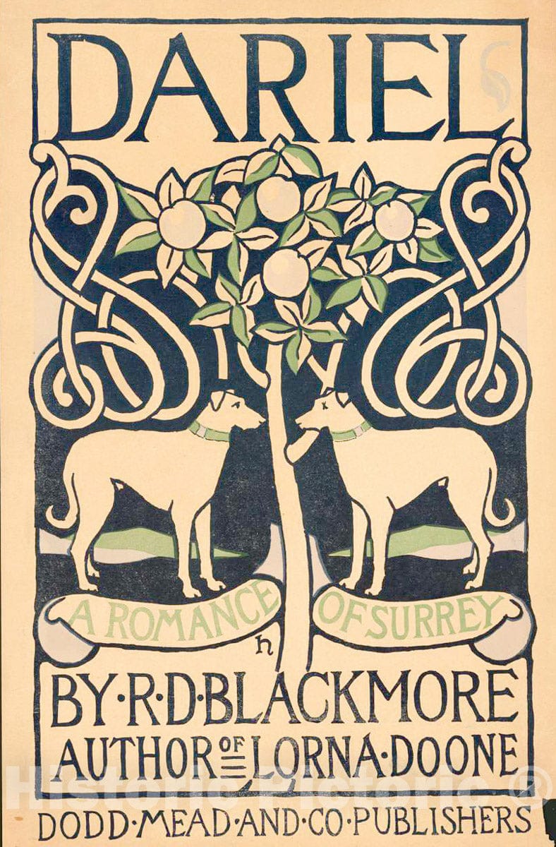 Vintage Poster - Dariel, a Romance of Surrey by R.D. Blackmore, Author of Lorna Doone, Dodd Mead and Co. Publishers - H., Historic Wall Art