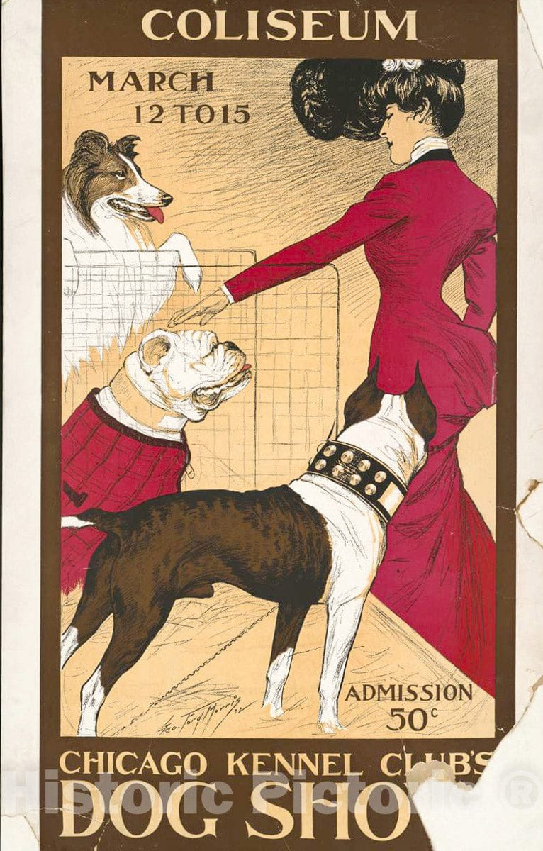 Vintage Poster - Chicago Kennel Club's Dog Show, Historic Wall Art