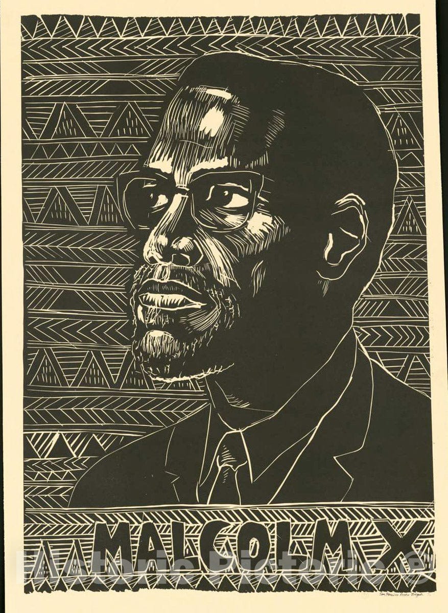 Vintage Poster - Malcolm X, Historic Wall Art