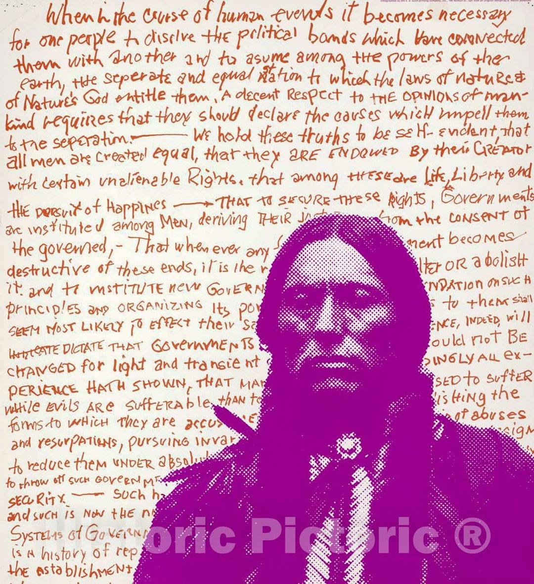 Vintage Poster - Declaration of Independence, Historic Wall Art