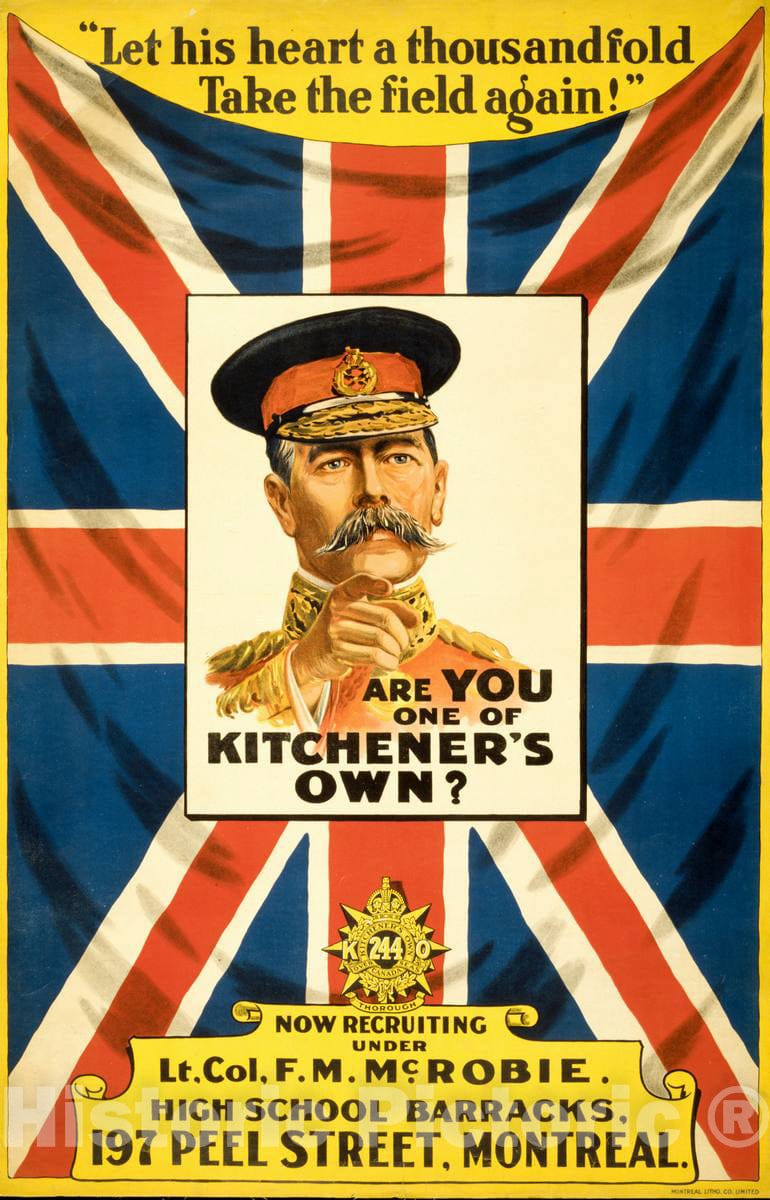 Vintage Poster - are You one of Kitchener's own?, Historic Wall Art