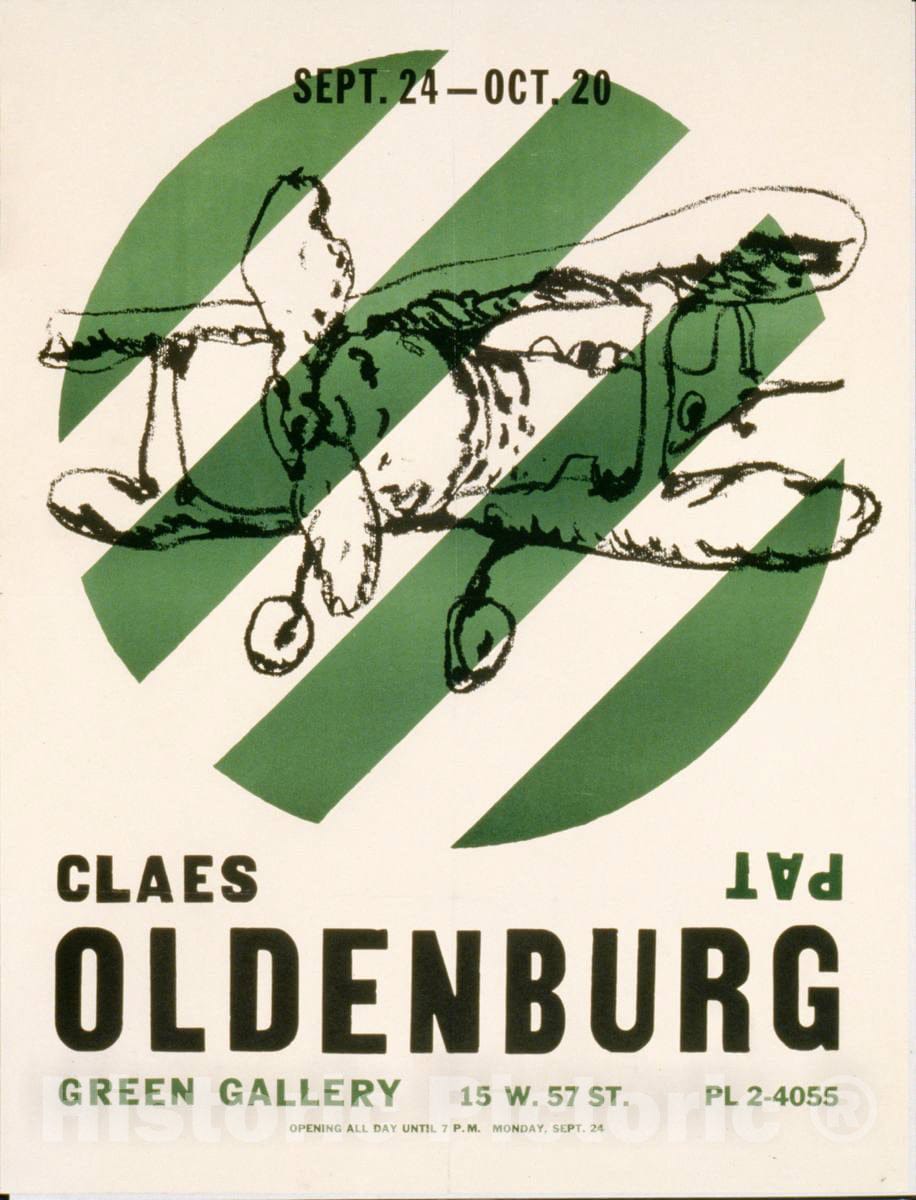 Vintage Poster - Claes Oldenburg, Green Gallery, New York 1, Historic Wall Art