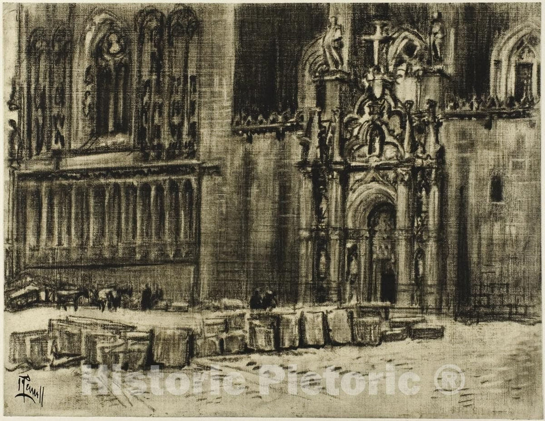 Art Print : St. Juan de los Reyes, the Door and the Chains, Joseph Pennell, c 1903, Vintage Wall Decor :