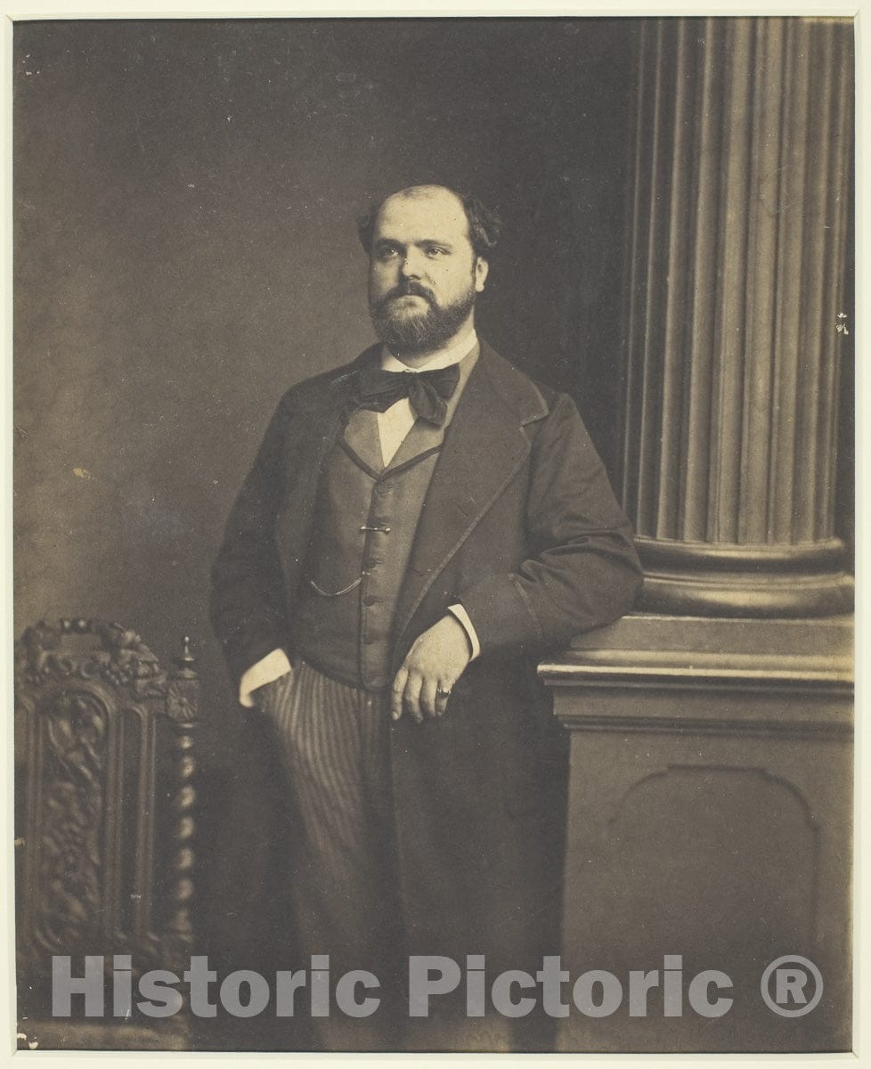 Art Photo : Untitled (Man Standing, en Face), Antoine Samuel Adam-Salomon, c 1801, Vintage Wall Decor :