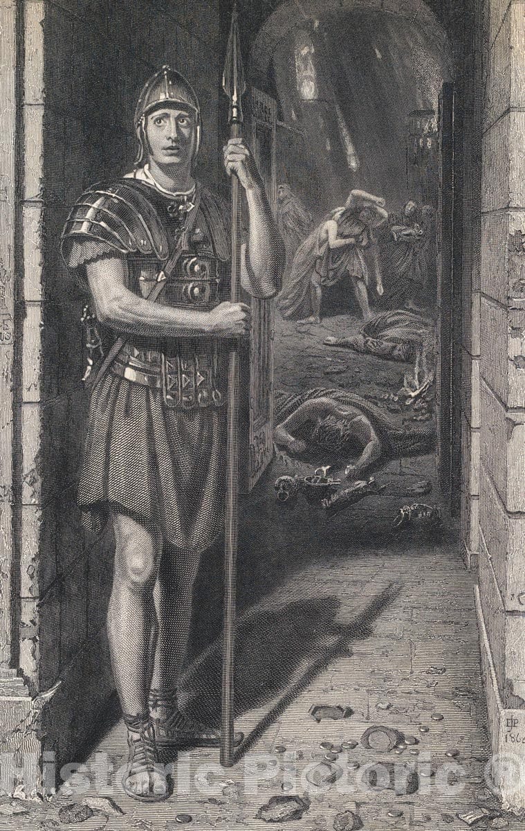 Art Print : Sir Edward John Poynter - Faithful unto Death : Vintage Wall Art