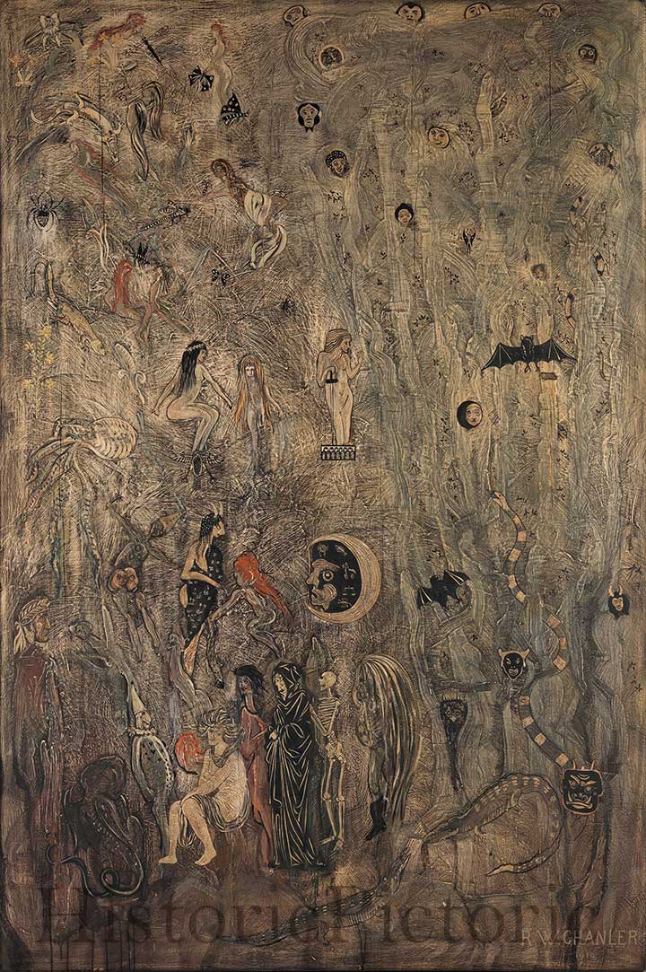 Art Print : Robert Winthrop Chanler - Screen: "Nightmare" : Vintage Wall Art