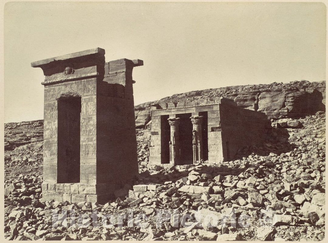 Photo Print : Félix Bonfils - Temple d'Andour : Vintage Wall Art