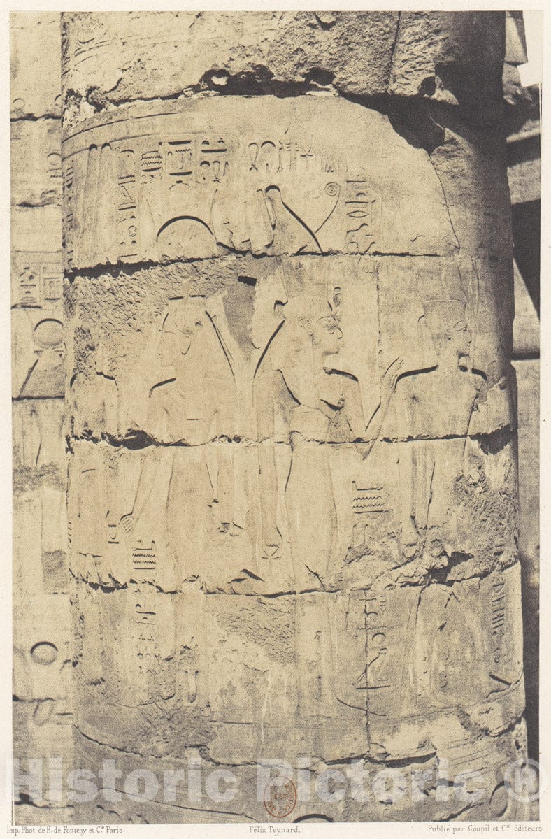 Photo Print : Félix Teynard - Karnak (Thèbes), Palais - Salle Hypostyle - Colonnade Centrale - Artation d'un FUT : Vintage Wall Art