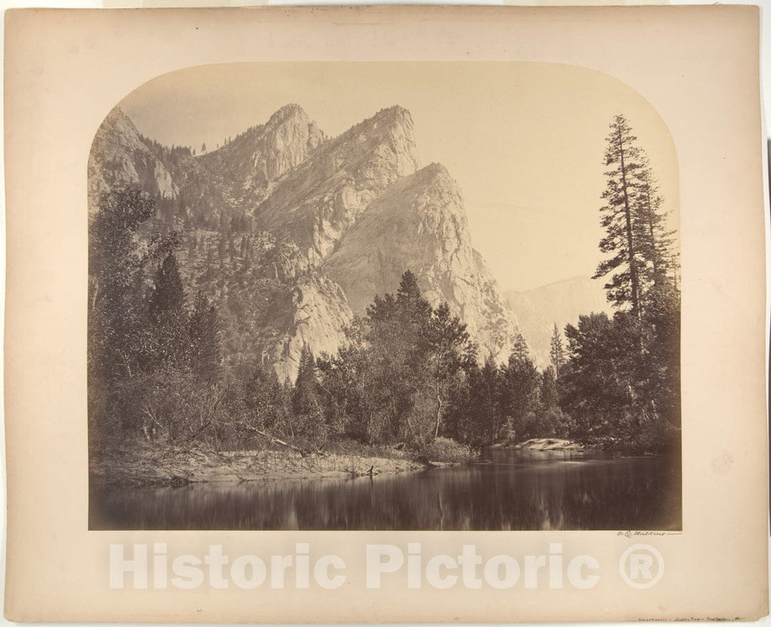 Photo Print : Carleton E. Watkins - Pompomasos (Leaping Frogs), Three Brothers : Vintage Wall Art