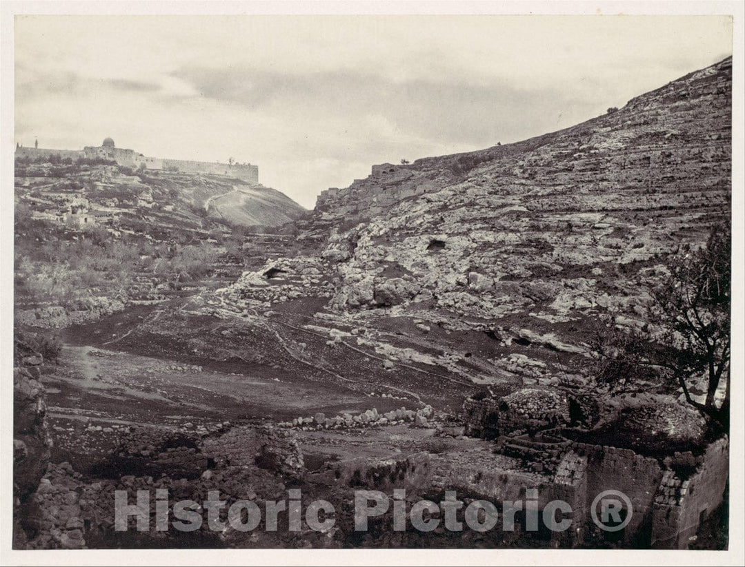 Photo Print : Francis Frith - Mount Moriah, Jerusalem, from The Well of En Rogel : Vintage Wall Art