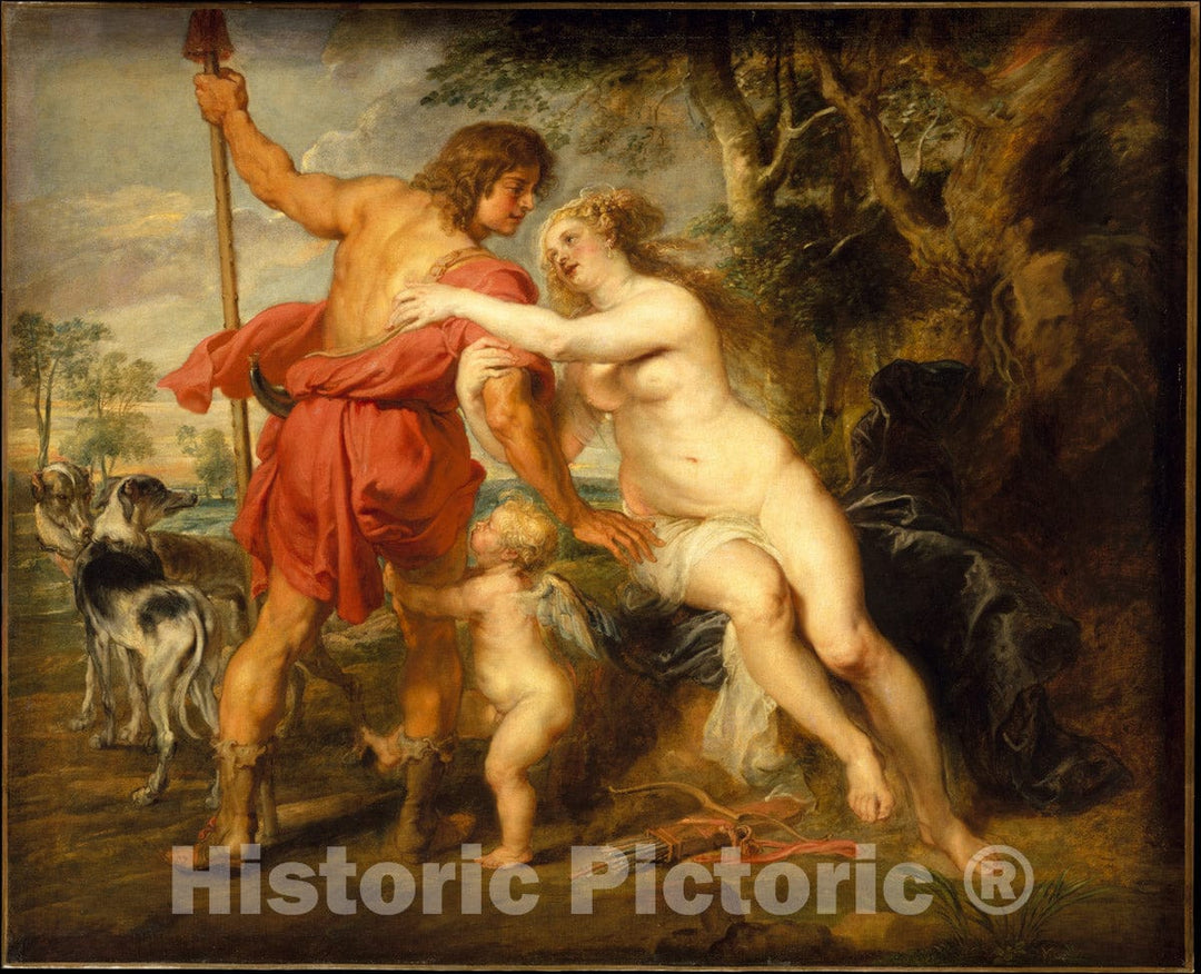 Art Print : Peter Paul Rubens - Venus and Adonis : Vintage Wall Art