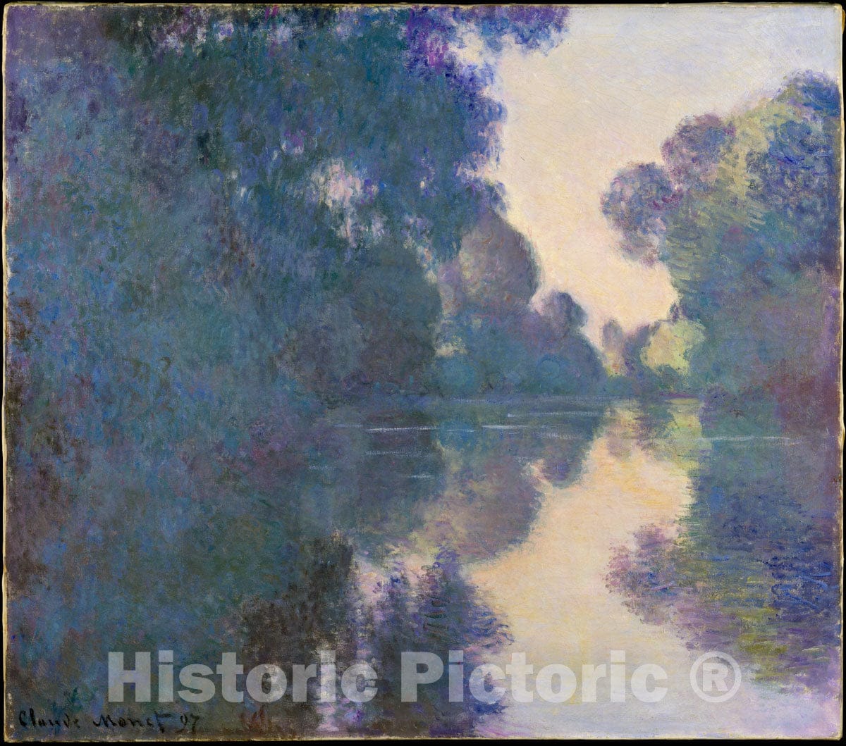 Art Print : Claude Monet - Morning on The Seine Near Giverny : Vintage Wall Art