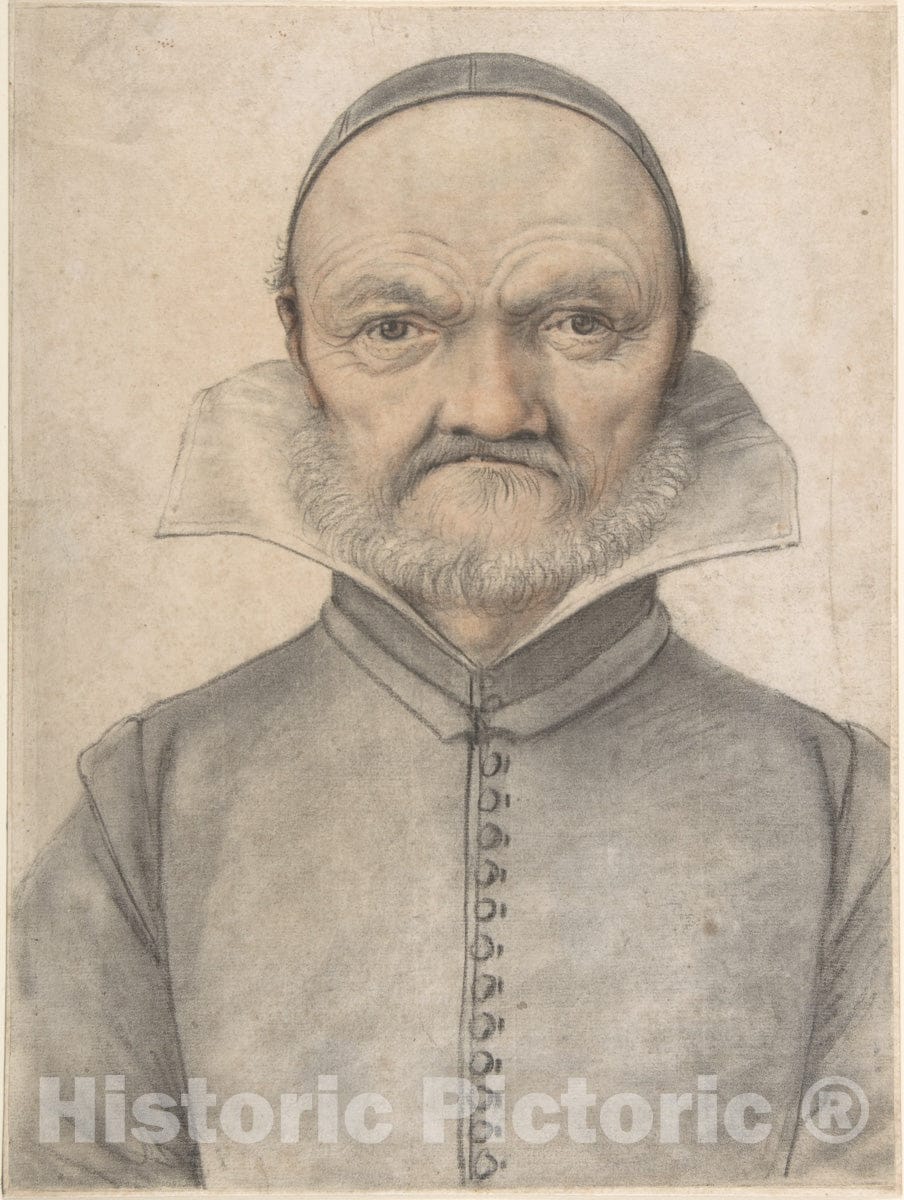 Art Print : French, 16th Century - Portrait of a Man 2 : Vintage Wall Art