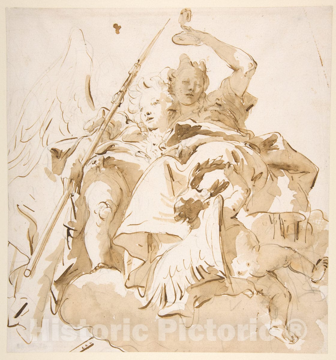 Art Print : Giovanni Battista Tiepolo - Virtue and Nobility : Vintage Wall Art