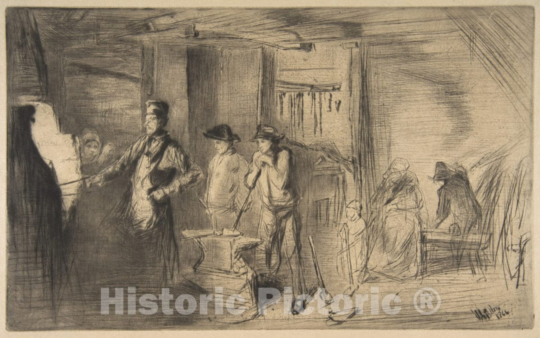 Art Print : James McNeill Whistler - The Forge - 429845 : Vintage Wall Art
