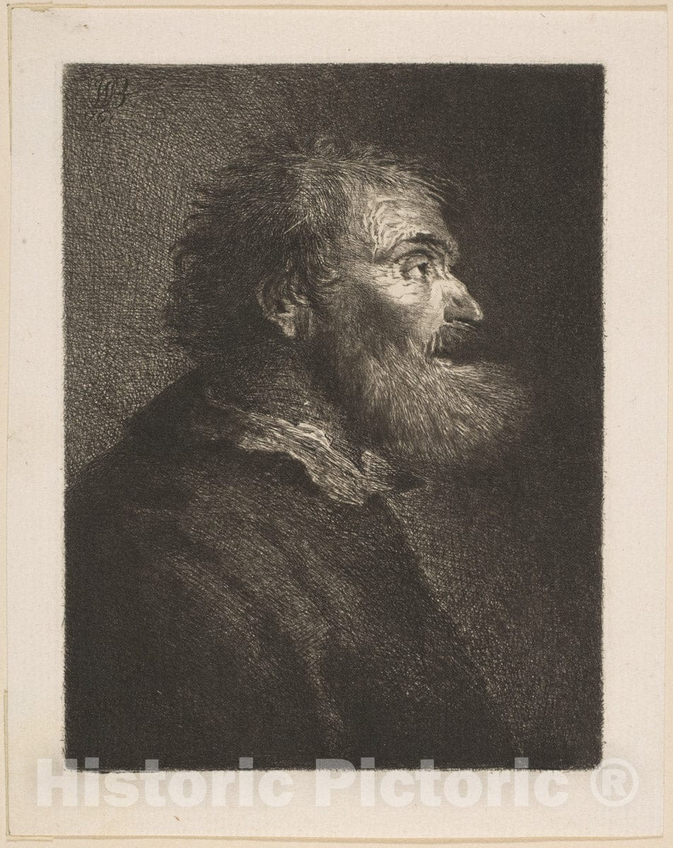 Art Print : Captain William E. Baillie - an Old Man in Profile : Vintage Wall Art
