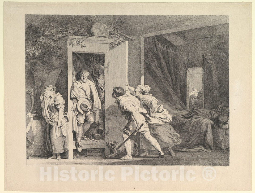 Art Print : Jean Honoré Fragonard - The Armoire : Vintage Wall Art