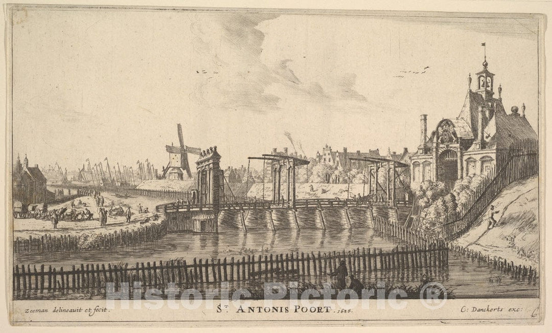 Art Print : Reinier Nooms, Called Zeeman - St. Antonis Poort, Amsterdam : Vintage Wall Art