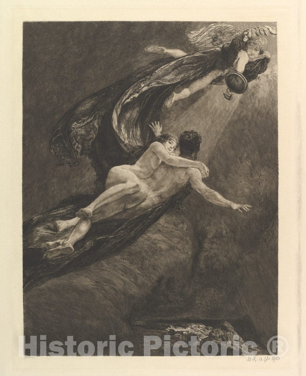 Art Print : Max Klinger - New Dreams of Happiness (from The Series A Love) : Vintage Wall Art